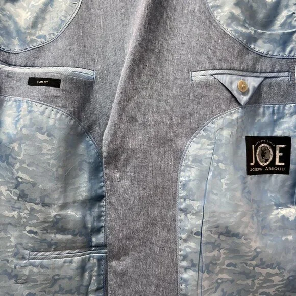 JOSEPH ABBOUD Light Blue 100% Linen 2 Piece Suit Men's 48R - Picture 8 of 16
